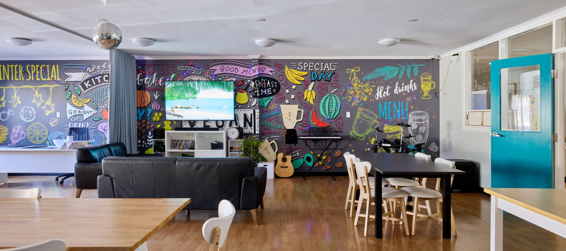 NDIS housing adelaide - disability accommodation - music equipment in activity room